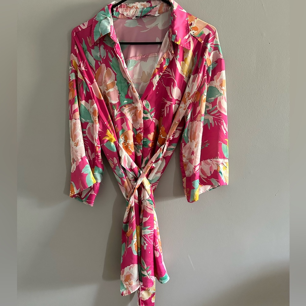 Zara floral satin dress